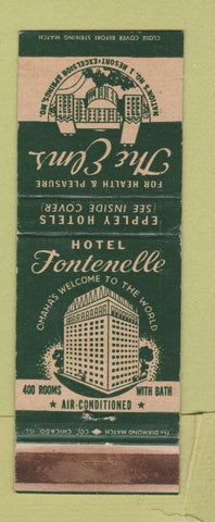 Matchbook Cover - Hotel Fontenelle Omaha NE Elms Excelsior Hot Springs MO WEAR