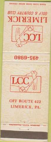 Matchbook Cover - Limerick Golf Country Club Limerick PA