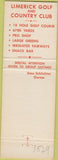 Matchbook Cover - Limerick Golf Country Club Limerick PA