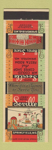 Matchbook Cover - Hotel State Springfield MO Seville