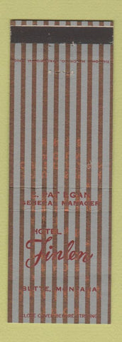 Matchbook Cover - Hotel Finlen Butte MT