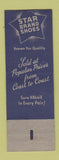Matchbook Cover - Star Brand Shoes HE Matchett Wellington Hotel Blue Earth MN