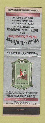 Matchbook Cover - Wiggins' Old Tavern Hotel Northampton MA