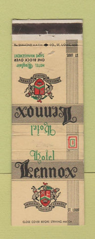 Matchbook Cover - Hotel Lenox St Louis MO