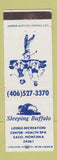 Matchbook Cover - Sleeping Buffalo Lodge Saco MT