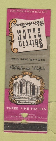 Matchbook Cover - Skirvin Black Hotel Oklahoma City OK WORN