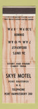 Matchbook Cover - Skye Motel Port Hastings NS