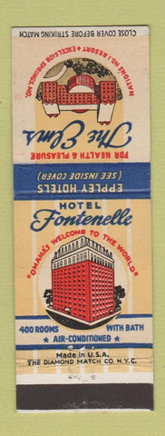 Matchbook Cover - Hotel Fontenelle Omaha NE Elms Excelsior Hot Springs MO