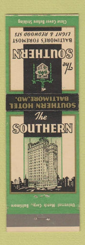 Matchbook Cover - Southern Hotel Baltimore MD