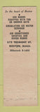 Matchbook Cover - Bradford Hotel Boston MA