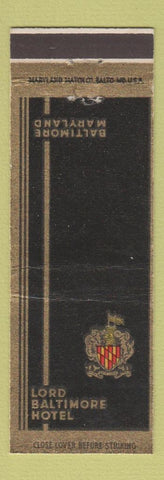 Matchbook Cover - Lord Baltimore Hotel Baltimore MD