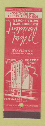 Matchbook Cover - Hotel President San Francisco CA