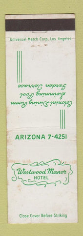 Matchbook Cover - Westwood Manor Hotel  Los Angeles CA WEAR