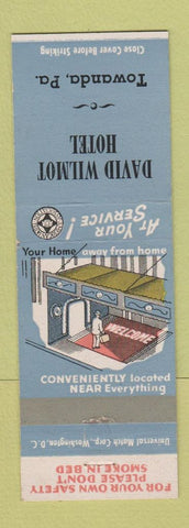 Matchbook Cover - David Wilmot Hotel Towanda PA