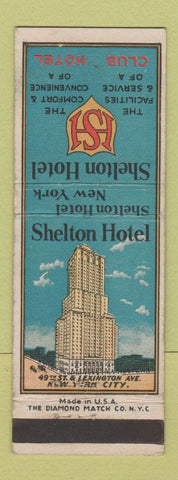 Matchbook Cover - Shelton Hotel New York City