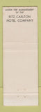Matchbook Cover - Carlton House New York City