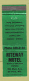 Matchbook Cover - Niteway Motel De Pere WI