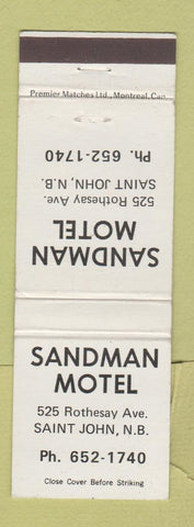 Matchbook Cover - Sandman Motel St John NB