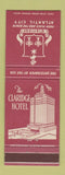 Matchbook Cover - Claridge Hotel Atlantic City NJ