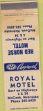 Matchbook Cover - Royal Motel McCook NE STAINED