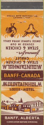 Matchbook Cover - Mountainholm Lodge Motel Banff AB