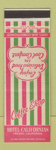 Matchbook Cover - Hotel Californian Fresno CA Coffee Shop