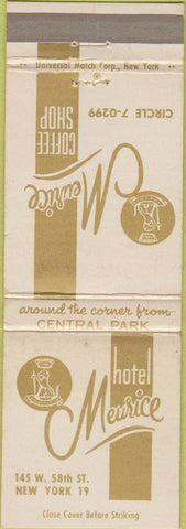 Matchbook Cover - Hotel Meurice New York City