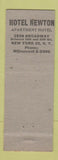 Matchbook Cover - Hotel Rex Athens New York City