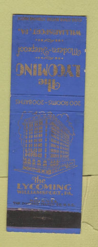 Matchbook Cover - Lycoming Hotel Williamsport PA BLUE