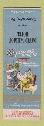 Matchbook Cover - David Wilmot Hotel Towanda PA