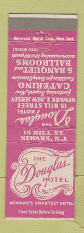Matchbook Cover - Douglas Hotel Newark NJ