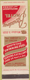 Matchbook Cover - Broadway Motel Restaurant North Little Rock AR