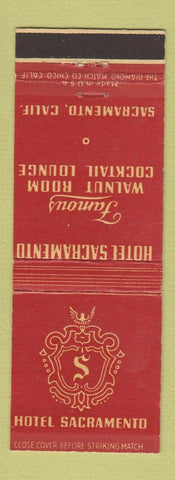 Matchbook Cover - Hotel Sacramento CA Walnut Room