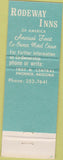 Matchbook Cover - Rodeway Inns of America Phoenix AZ