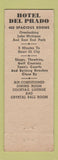 Matchbook Cover - Hotel Del Prado Chicago IL