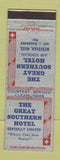 Matchbook Cover - Great Southern Hotel Meridian MS