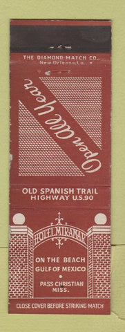 Matchbook Cover - Hotel Miramar Pass Christian MS WEAR