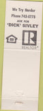 Matchbook Cover - Harold Olson Realtor Marysville CA red