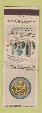 Matchbook Cover - Barclay Hotel New York City