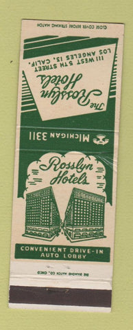 Matchbook Cover - Rosslyn Hotels Los Angeles CA