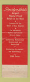 Matchbook Cover - Rosslyn Hotels Los Angeles CA