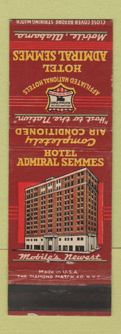 Matchbook Cover - Hotel Admiral Semmes Mobile AL