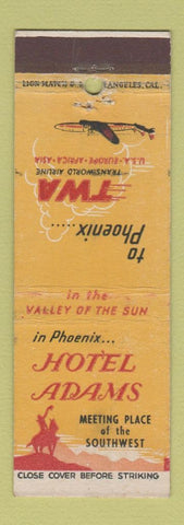 Matchbook Cover - Hotel Adams Phoenix AZ TWA Airlines WEAR