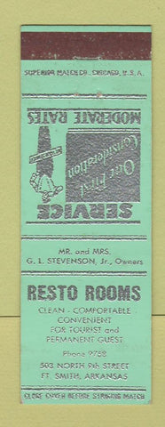 Matchbook Cover - Resto Rooms Fort Smith AR motel