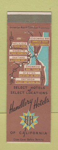 Matchbook Cover - Handlery Hotels CA California Chain