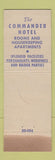 Matchbook Cover - The Commander Hotel Cambridge MA WEAR