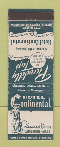 Matchbook Cover - Hotel Continental Cambridge MA