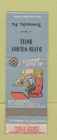 Matchbook Cover - David Wilmot Hotel Towanda PA
