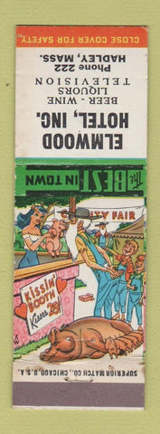 Matchbook Cover - Elmwood Hotel Hadley MA hillbilly low phone #