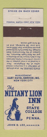 Matchbook Cover - Nittany Lion Inn State College PA Federal